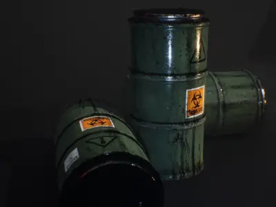 PBR Barrel  - Texture Variation  Low-poly 3D model