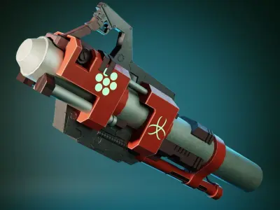 Fantasy Gun Game Asset Low-poly 3D model