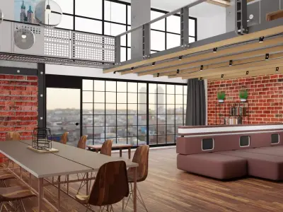 Industrial Loft Apartment 3D model