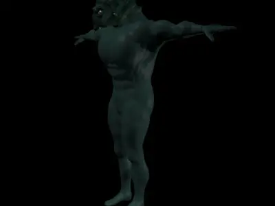Reptile man Free low-poly 3D model