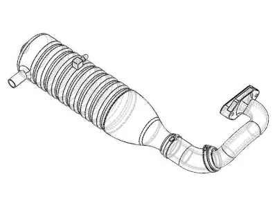 Aluminium Tuned Pipe W Exhaust Manifold Set 3D model