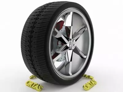 ORTAS CAR WHEEL RIM 106 GAME READY WHEEL RIM TIRE 3D model