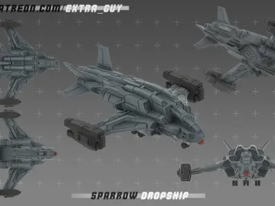 Sparrow Dropship 35mm 3D Printable  3D print model