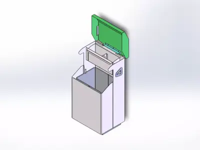  Anti-vandal trash can with cleaner organizer 3D model