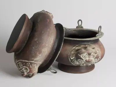 Antique Copper Pot 3D model