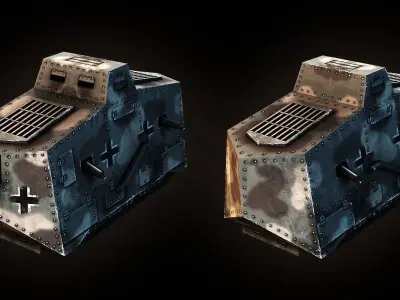 World War I Tank Pack Low-poly 3D model