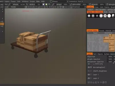 Cargo cart Low-poly 3D model