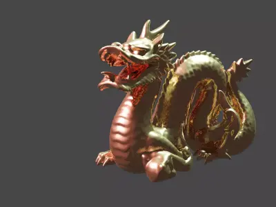 A Drgaon golden dragon 3D model