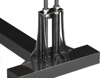 Post Industrial table and bench 3D model