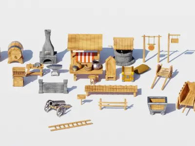Game asset Low-poly 3D model