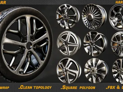 10 rim car 3D model