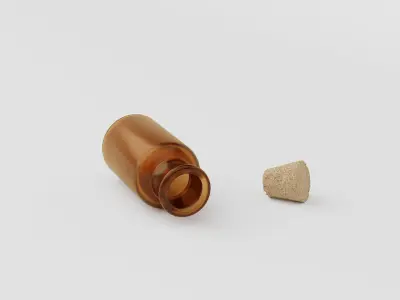 Medical Lab Chemical Bottle low poly Realistic 3D model Low-poly 3D model