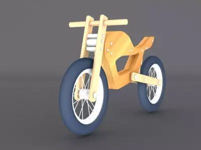Wooden Motorcycle Bike  Low-poly 3D model