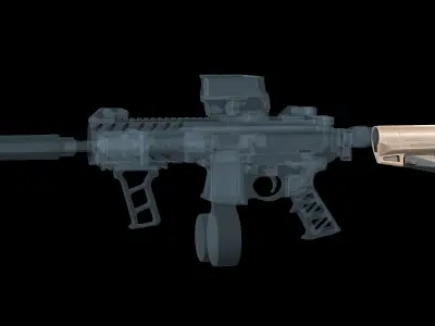  Kriss DEFIANCE AR 15 DS150 Stock Low-poly 3D model