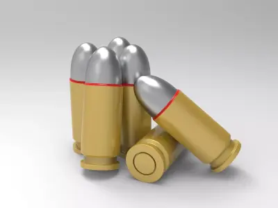 Bullet group of bullets Low-poly 3D model