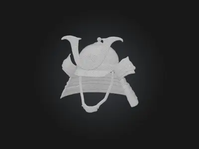 Realistic Samurai Helmet Model Low-poly 3D model