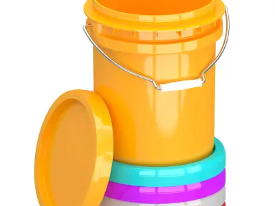 Food Grade 5l Plastic Bucket All Colors 3D model