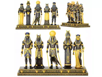 Figurine Egyptian gods ceramic porcelain decor new 3D model
