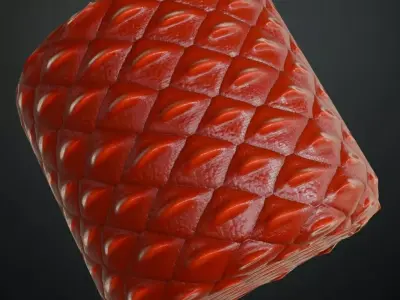 Red Reptile Lizard Scales Dragon Hide Material PBR Seamless Texture