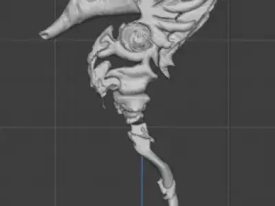 Seahorse Stylized Sword HighPolyw 3D model