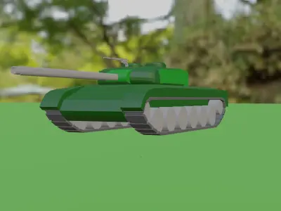 Medium Tank T-52 Low-poly 3D model