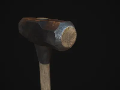 Sledge Hammer PBR Game Ready Free low-poly 3D model