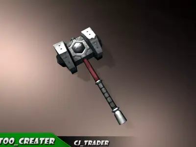 Strong Mace Fantasy Low-Poly 3D Model Low-poly 3D model