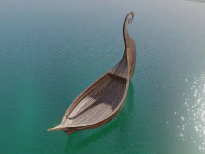 vikings boat Low-poly 3D model