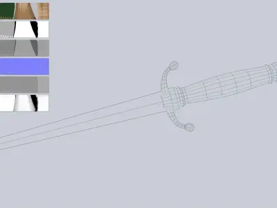Dagger Low-poly 3D model 4