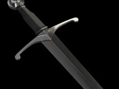 5 Medieval Swords model and surface Free 3D model