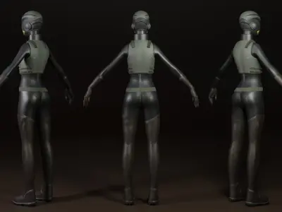 sci-fi character Low-poly 3D model