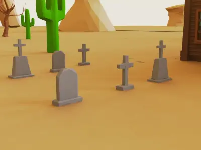 Western Pack - 102 Assets Low-poly 3D model