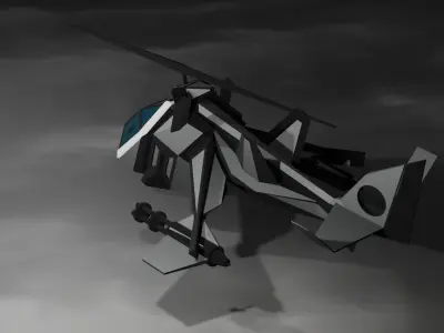 Futuristic Helicopter Low-poly 3D model