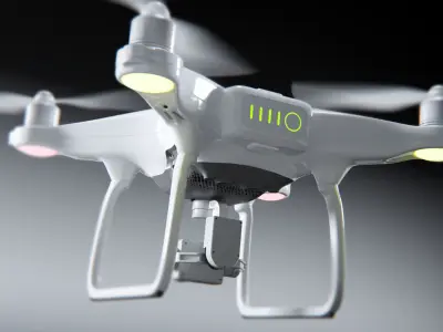 dji phantom 4 quadcopter drone 3D model
