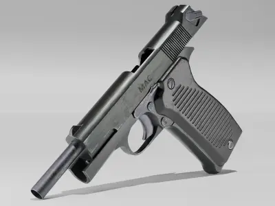 PAMAC 50 pistol - GameReady  Low-poly 3D model