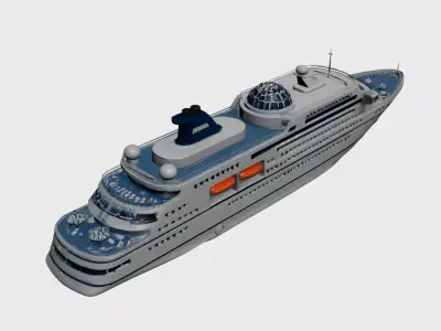 Modern Luxury Cruise Ship - Sleek 3D Ocean Liner Model 04 3D model