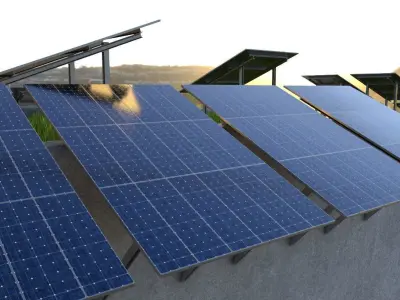Solarmodule Version 4 - 6500mm Low-poly 3D model