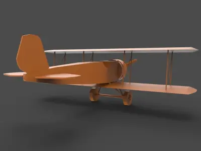 Biplane2 orange biplane 3D print model