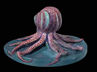 Horror octopus creature monster 3D model