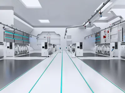 Current automated manufacturing factory 3D model
