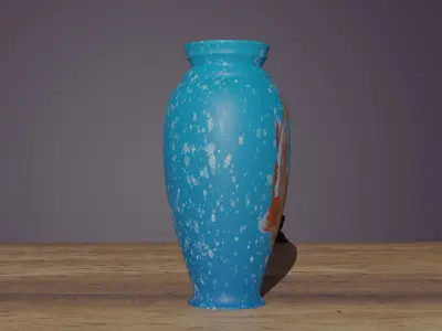 Stylized vase with a unique texture Game ready Low-poly 3D model Low-poly 3D model
