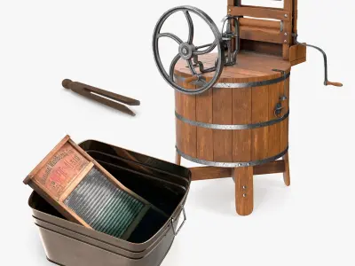 Vintage Laundry Appliances Collection 3D model