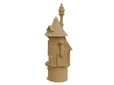 House stylized basemesh cartoon lowpoly 02 Free low-poly 3D model