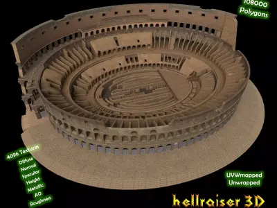 Colosseum - PBR - Textured Low-poly 3D model