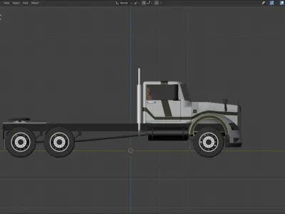 JRAM Semi Truck Low-poly 3D model