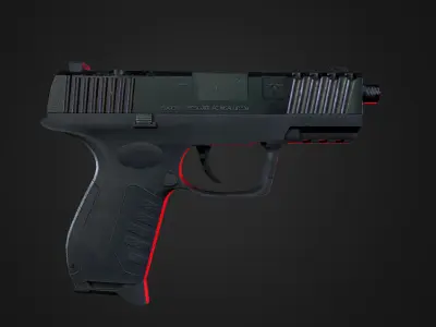Pistol Free low-poly 3D model purchase