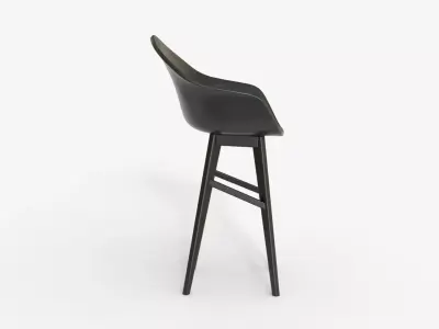 Black wood  and  Epoxy Bar Chair 3D model
