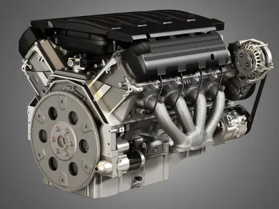 LT1 Engine - V8 Small Block Engine 3D model