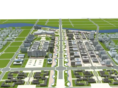 Architecture city 3D model shop