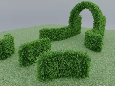 Hedge Low-poly 3D model